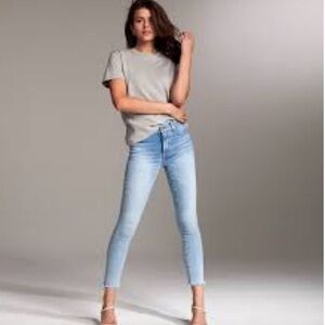 Aritzia Denim Forum Nico Mid Rise Skinny Crop Jeans In Blue Sz 28